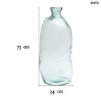 nagyméretű kék üvegváza- méretekkel