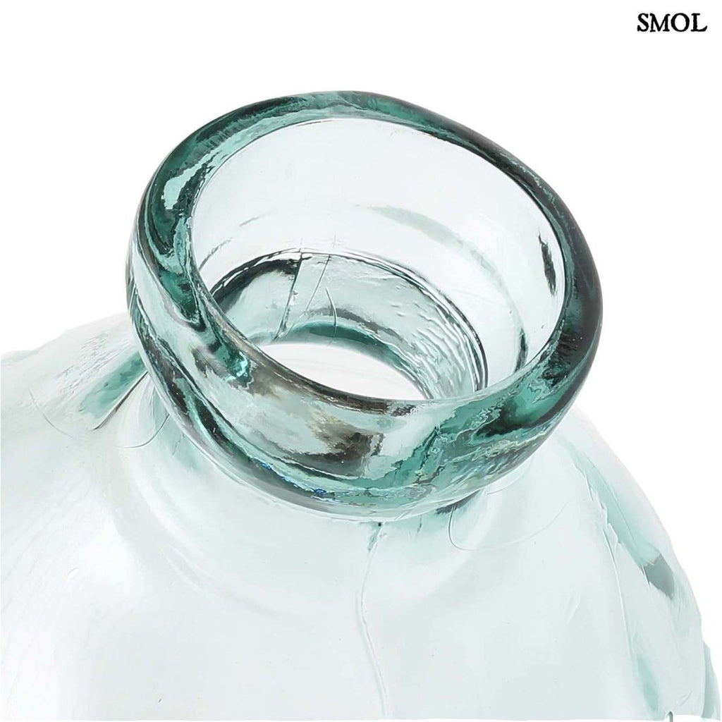 nagyméretű kék üvegváza- felülről nagyítva