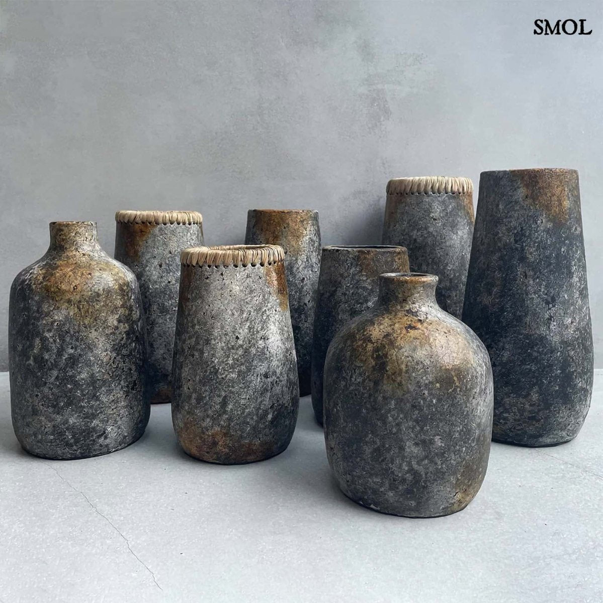 Váza - antik szürke, terrakotta, 24 cm | CLASSY - SMOL