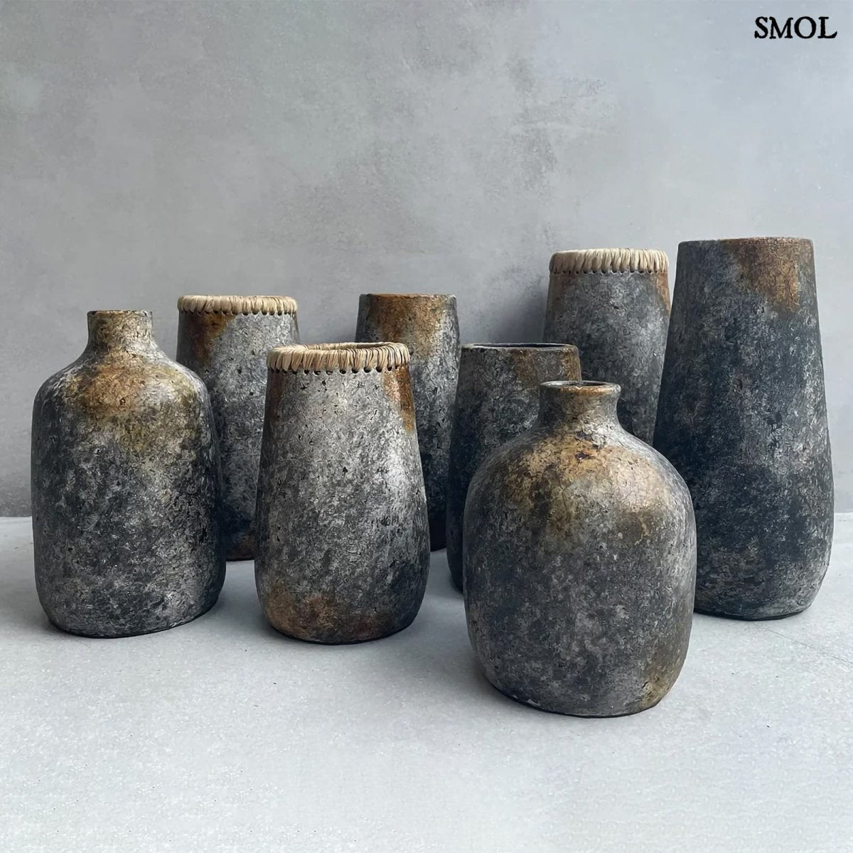 Váza - antik szürke, terrakotta, 26 cm | SPOOKY - SMOL