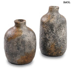 Váza - antik szürke, terrakotta, 19 cm | CLASSY - smol.hu - két méret, fehér háttérrel