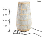 Beton hatású terrakotta váza természetes rattan fonattal, méretarányosan