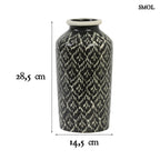 ASTON - fekete-fehér kerámia váza – 28,5 cm - smol.hu - méretekkel