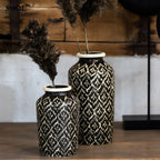 ASTON - fekete-fehér kerámia váza – 28,5 cm - smol.hu - két méretben