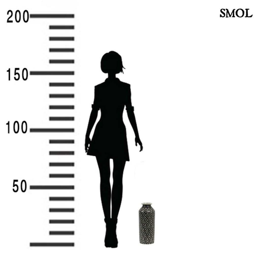 Váza - fekete-fehér, kerámia,  36 cm | ELVAS - smol.hu - méretarányosan