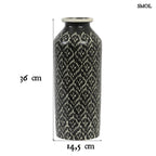 Váza - fekete-fehér, kerámia,  36 cm | ELVAS - smol.hu - méretekkel