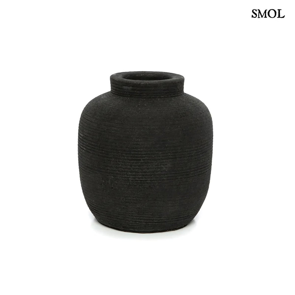 Váza - fekete, terrakotta, 14 cm | PEAKY - SMOL