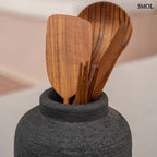 Váza - fekete, terrakotta, 14 cm | PEAKY - SMOL