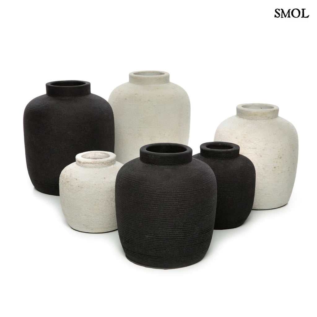 Váza - fekete, terrakotta, 14 cm | PEAKY - SMOL