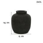 Váza - fekete, terrakotta, 14 cm | PEAKY - SMOL