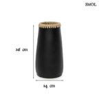 Váza - fekete, terrakotta, raffiával, 26 cm | SNEAKY - SMOL