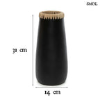 Váza - fekete, terrakotta, raffiával, 31 cm | SNIKA - SMOL