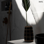 Váza - fekete, terrakotta, rattannal, 22 cm | CLOVE - SMOL