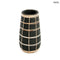 Vase - black terracotta, with rattan, M | CUTIE