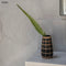 Vase - black terracotta, with rattan, M | CUTIE