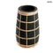 Vase - black terracotta, with rattan, S | CUTIE