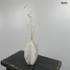 ASA kerámia váza – csillaggyümölcs forma, fehér, 20 cm - smol.hu - száraz fűvel