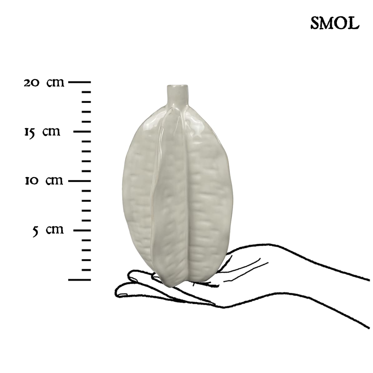 ASA kerámia váza – csillaggyümölcs forma, fehér, 20 cm - smol.hu - méretarányosan