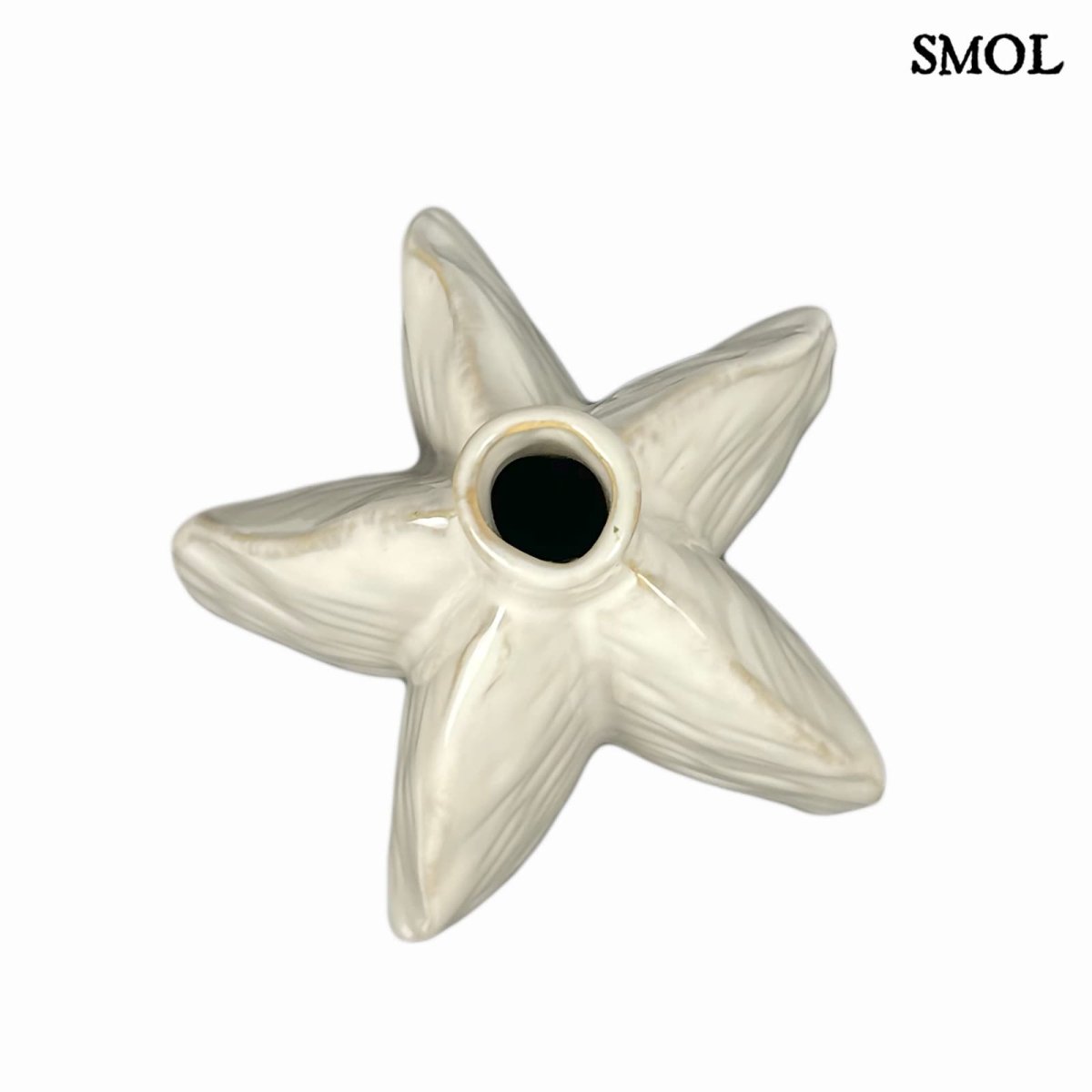 ASA kerámia váza – csillaggyümölcs forma, fehér, 20 cm - smol.hu - felülről