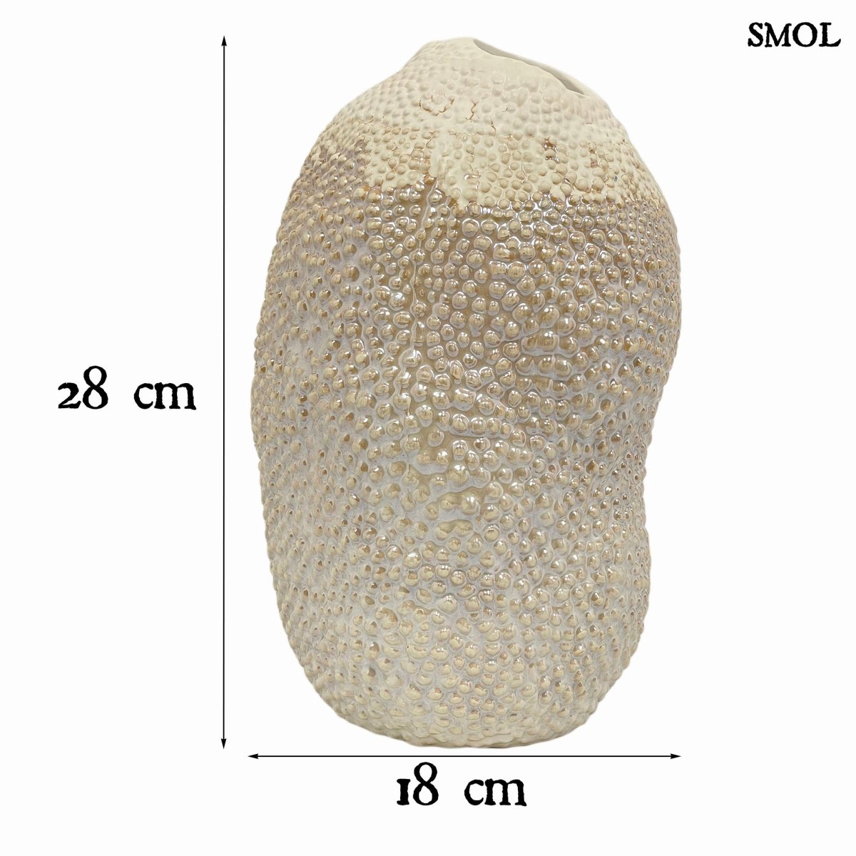 Váza - kerámia, színátmenetes, 28 cm | IRIS - smol.hu - méretekkel