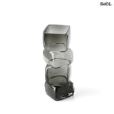 Vase – cube-shaped, dark gray glass, L | CUBES