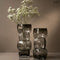 Vase – würfelförmig, dunkelgraues Glas, L | WÜRFEL