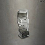 Váza – Kézzel készült, újrahasznosított, sötétszürke üveg váza kocka formával, szürke háttérrel