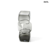 Vase – cube-shaped, dark gray glass, M | CUBES