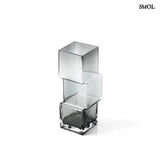 Vase - cube-shaped, dark gray glass, M | RUMMIKUB