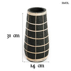 Váza - rattannal, fekete, 31 cm | LOVEY - SMOL