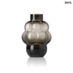 Nagy méretű (L), sötétszürke váza buborékos, szőlőfürt designnal, átmenetes színnel, fehér háttérrel