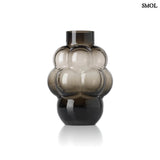 Vase - grape bunch design, dark grey glass, L | GRAPE