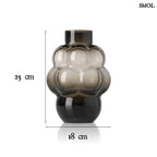 Nagy méretű (L), sötétszürke váza buborékos, szőlőfürt designnal, átmenetes színnel, méretekkel