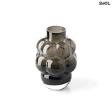 Vase - grape bunch design, dark grey glass, M | GRAPE