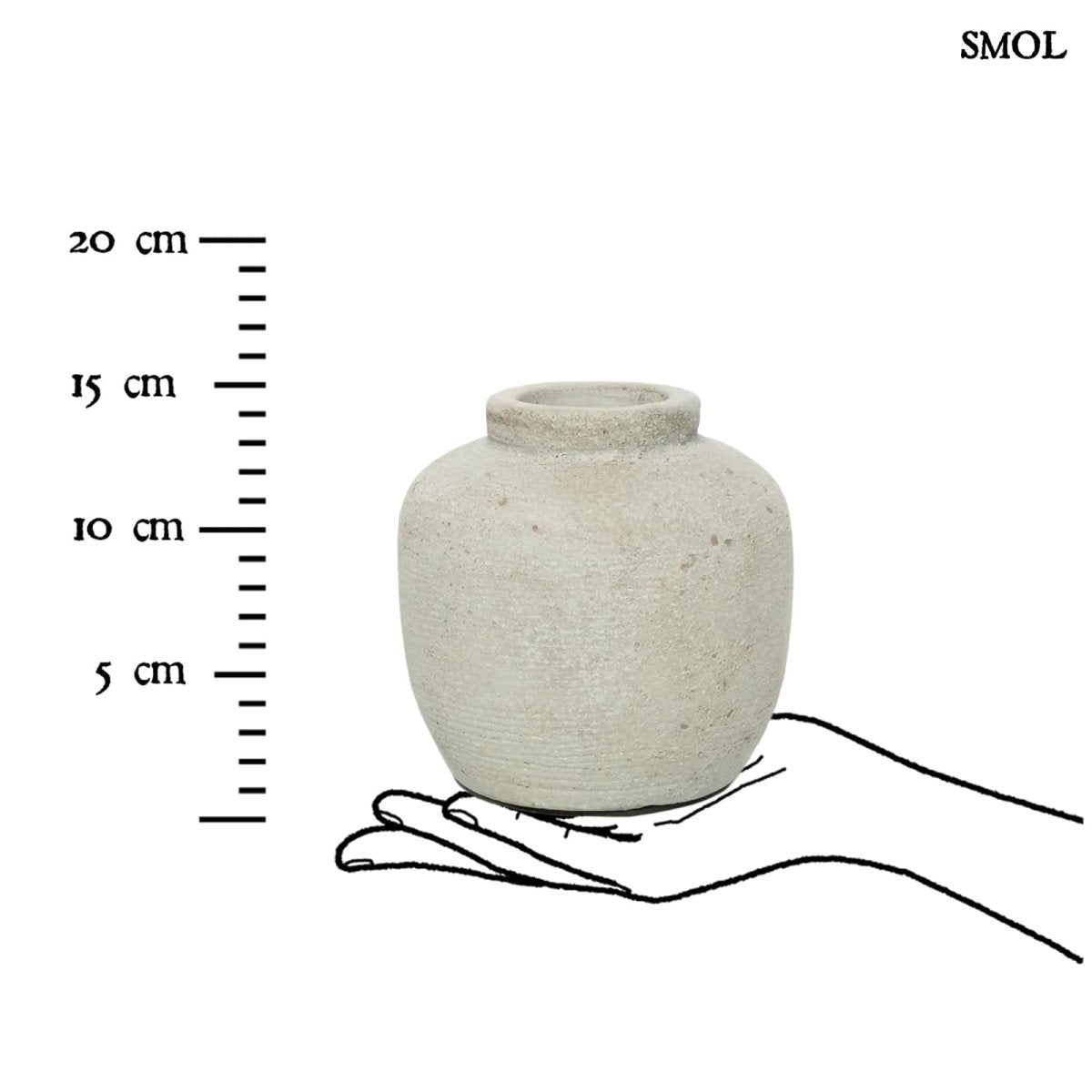 Váza - szürke, terrakotta, 14 cm | PEAKY - SMOL