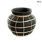 Váza - terrakotta, fekete, rattannal, 25 cm | BRIO