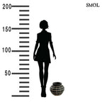 Váza - terrakotta, fekete, rattannal, 29 cm | BELLYM - SMOL