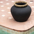 Váza - terrakotta, raffiával, 33 cm | VIVAN - SMOL