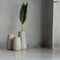 Vase - terracotta, gray, with rattan, L | CUTIE