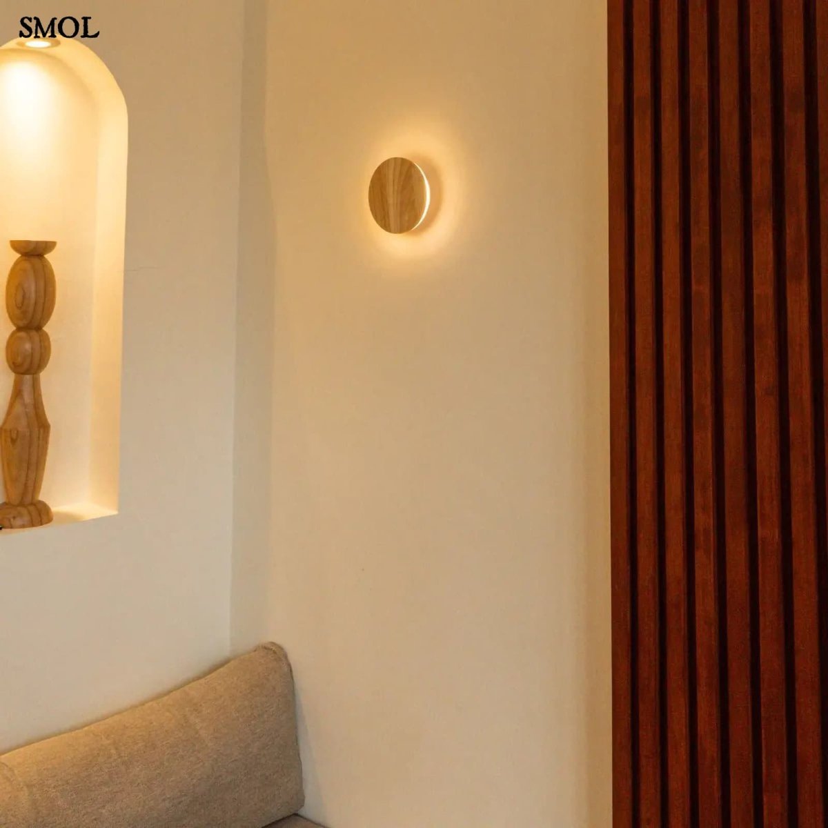 Vezeték Nélküli Fa Fali Lámpa, 16 cm | LOU LIGHT - SMOL