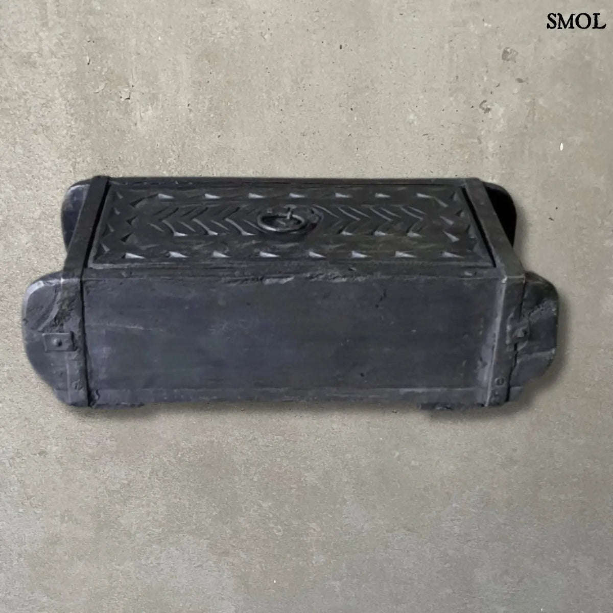 Vintage fa tárolóláda | REPEKA | SMOL - szürke háttérrel