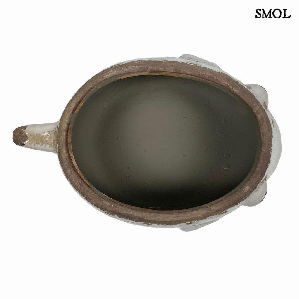 Virágtartó - fehér hal, kerámia, 18,5 cm | BUBBLES - smol.hu - felülről