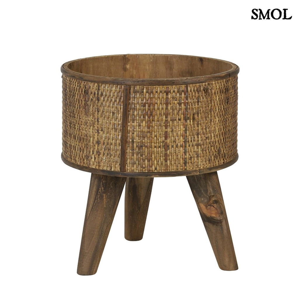 Virágtartó - rattan, 35 cm | CANEA - smol.hu -hátulról