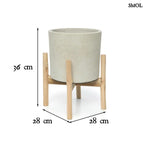 Virágtartó tartón - szürke, 36 cm | CHALK LOW - SMOL