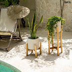 Virágtartó tartón - szürke, 36 cm | CHALK LOW - SMOL