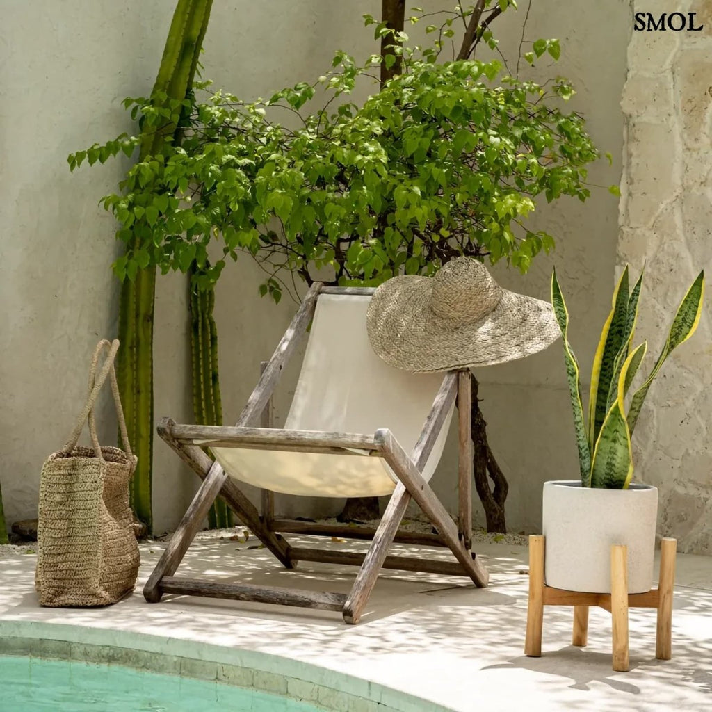 Virágtartó tartón - szürke, 36 cm | CHALK LOW - SMOL