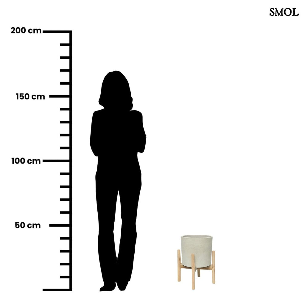 Virágtartó tartón - szürke, 36 cm | CHALK LOW - SMOL