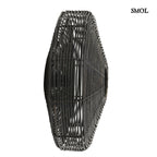 ALER - kerek rattan falilámpa - fekete, 51 cm - smol.hu - oldalról