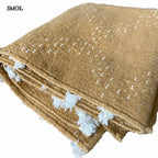 ARLETTE- kézzel szőtt gyapjúszőnyeg – barna-fehér, 120x70 cm - smol.hu - összehajtva, hátulról