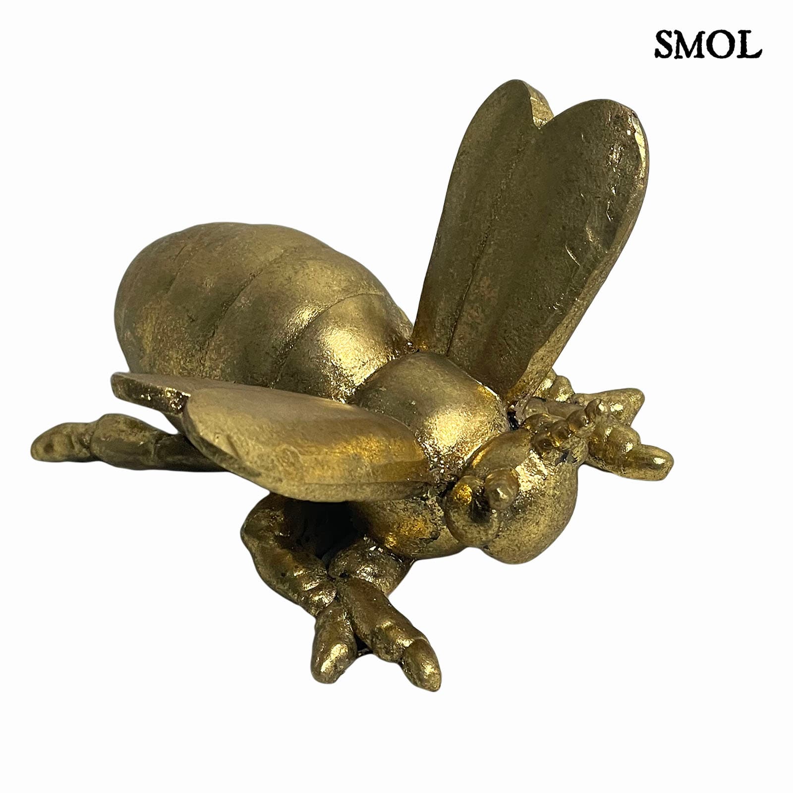 Dekoráció - méhecske, antikolt arany, 10 cm | BEE - smol.hu - felülről, ferdén